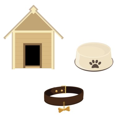 Köpek ekipman Icon set