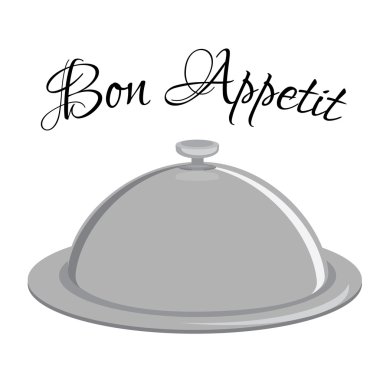 Gri tepsi ile metin Afiyet olsun