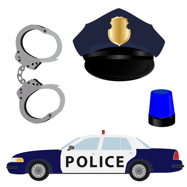 Zestaw ikon policji — Zdjęcie stockowe