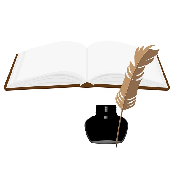 Book and inkwell — Stock Photo, Image