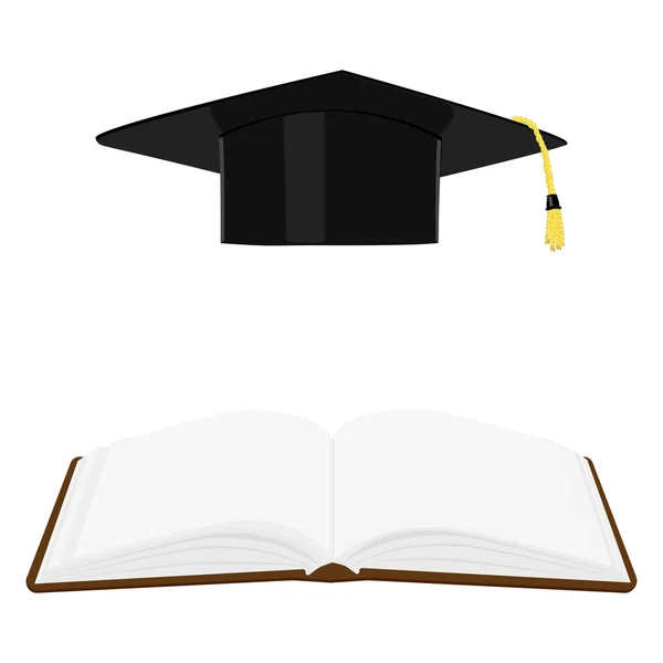 Libro y sombrero de graduación —  Fotos de Stock