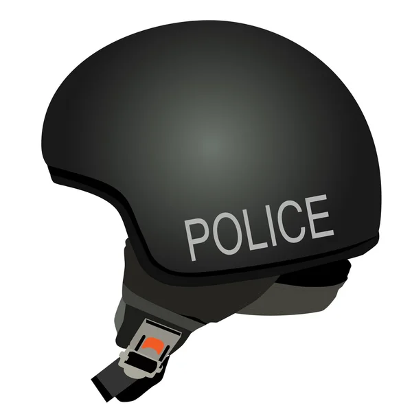 Casque de police noir avec texte police — Photo