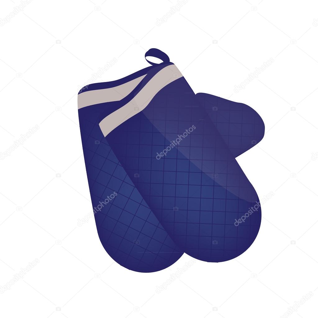 Blue kitchen mittens