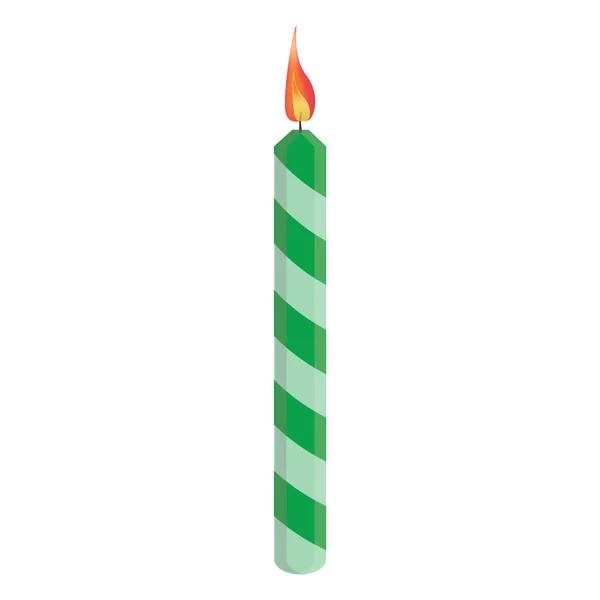 Green birthday candle — Stock Vector