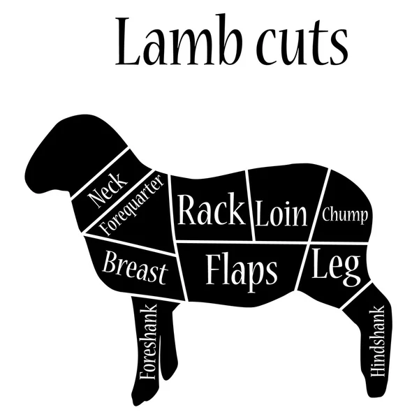 Schlachtplatte Lamm — Stockvektor