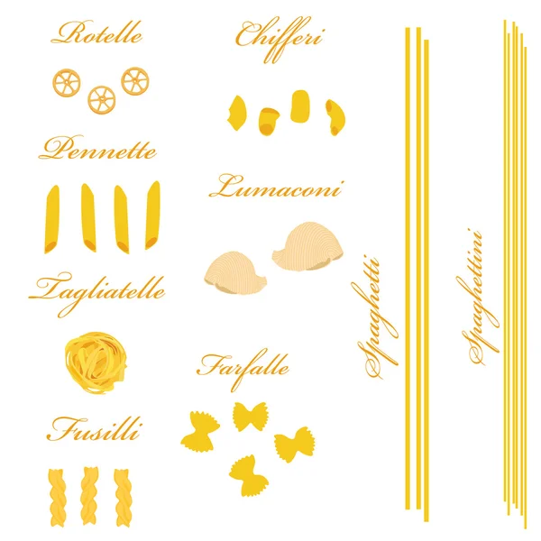 Pasta set vector — Vector de stock