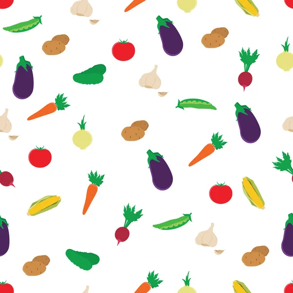 Modèle sans couture de légumes — Image vectorielle