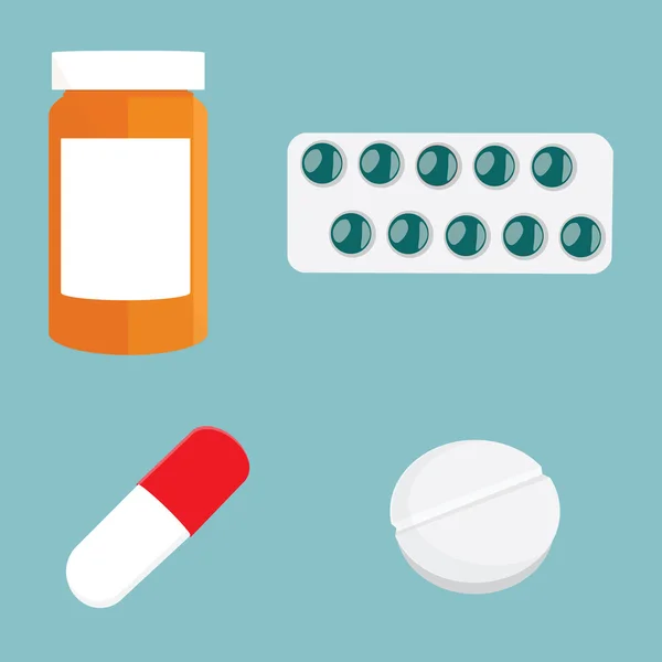 Set di icone del farmaco — Vettoriale Stock