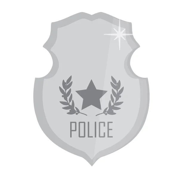 Insignia de policía plata — Vector de stock