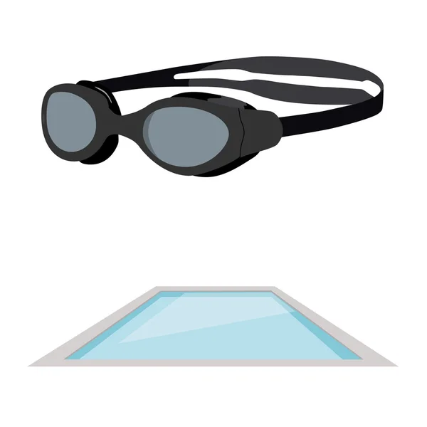 Yüzme Havuzu ve gözlük — Stok fotoğraf
