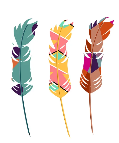 Three color feathers — Stock Photo, Image