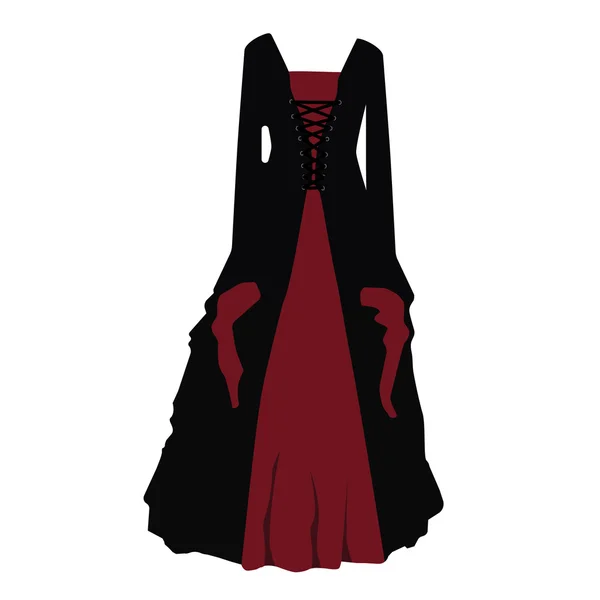 Siyah Gotik elbise — Stok Vektör