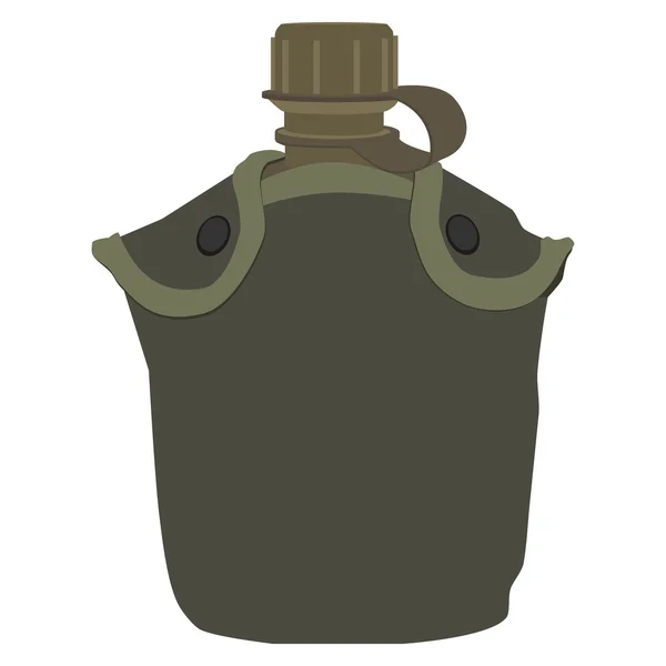 Cantimplora militar para agua — Vector de stock