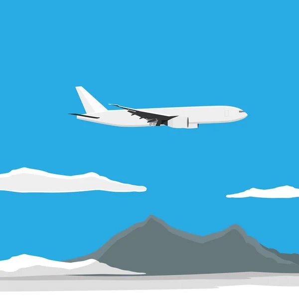 Flying airplane illustration — Stock Vector