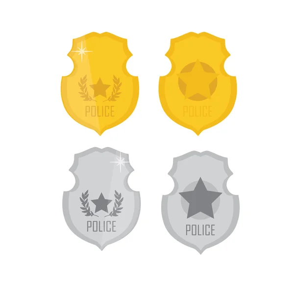 Insignia de policía conjunto — Vector de stock