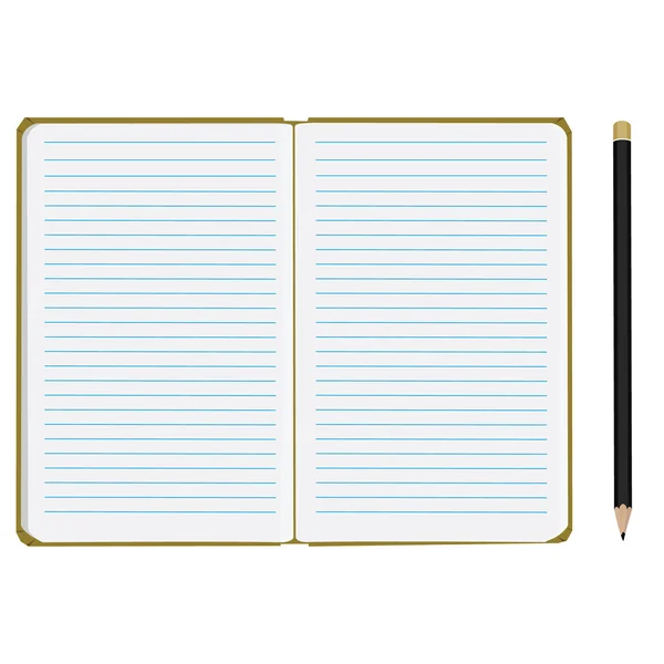 Jegyzetfüzet és ceruza — Stock Vector