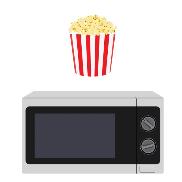 Microwave and popcorn — Stock Vector