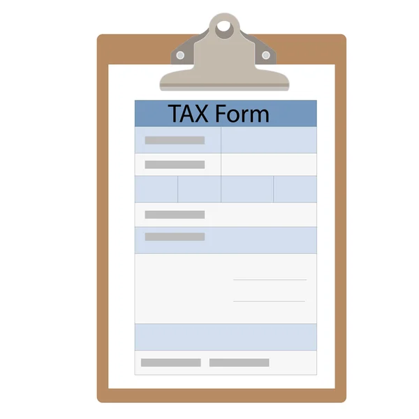 税收形式放在剪贴板上 — 图库矢量图片