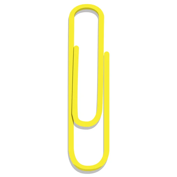 Gelbe Büroklammer — Stockvektor