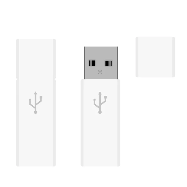Blancas unidades flash USB — Archivo Imágenes Vectoriales