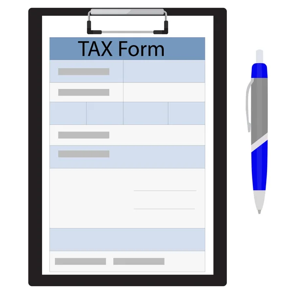 Forme fiscale et stylo bille — Image vectorielle