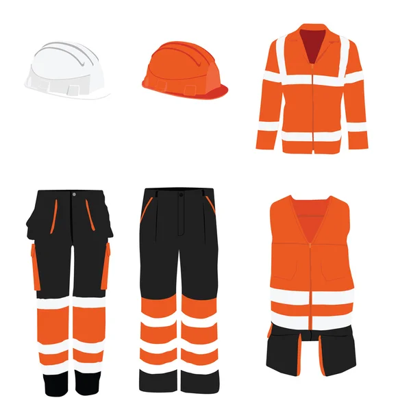 Beschermende werkkleding set — Stockvector