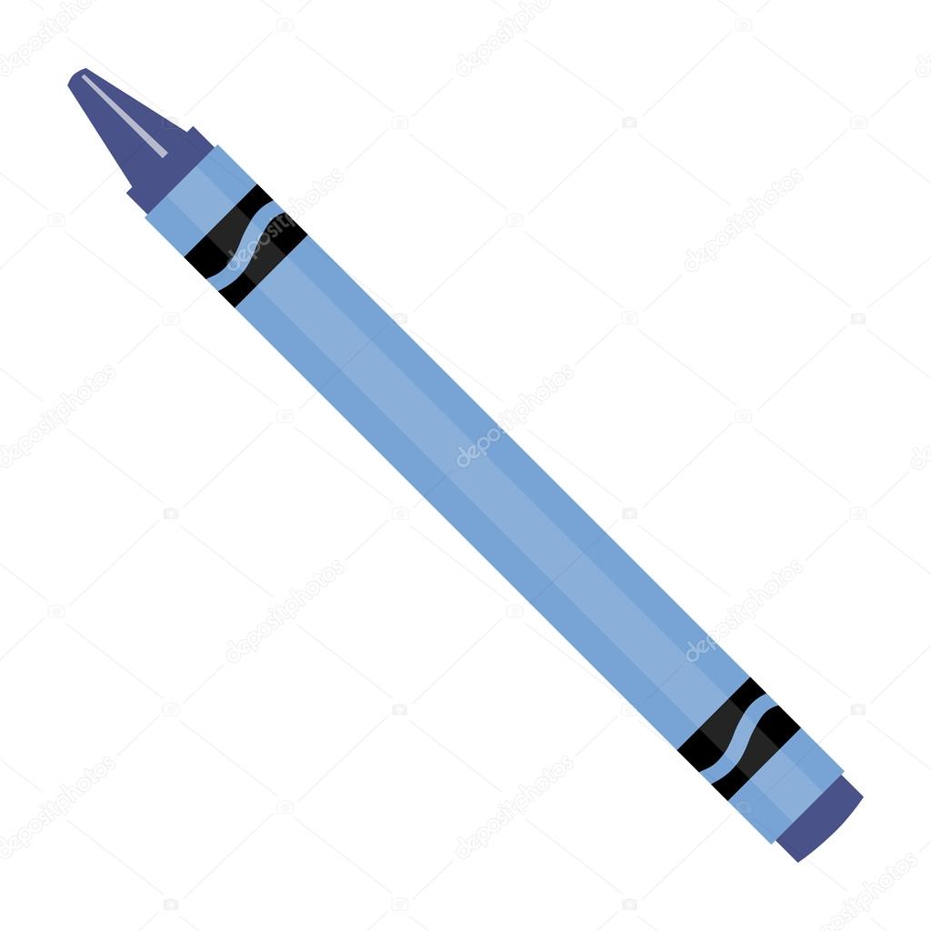 Blue wax crayon — Stock Vector © viktorijareut 92453718