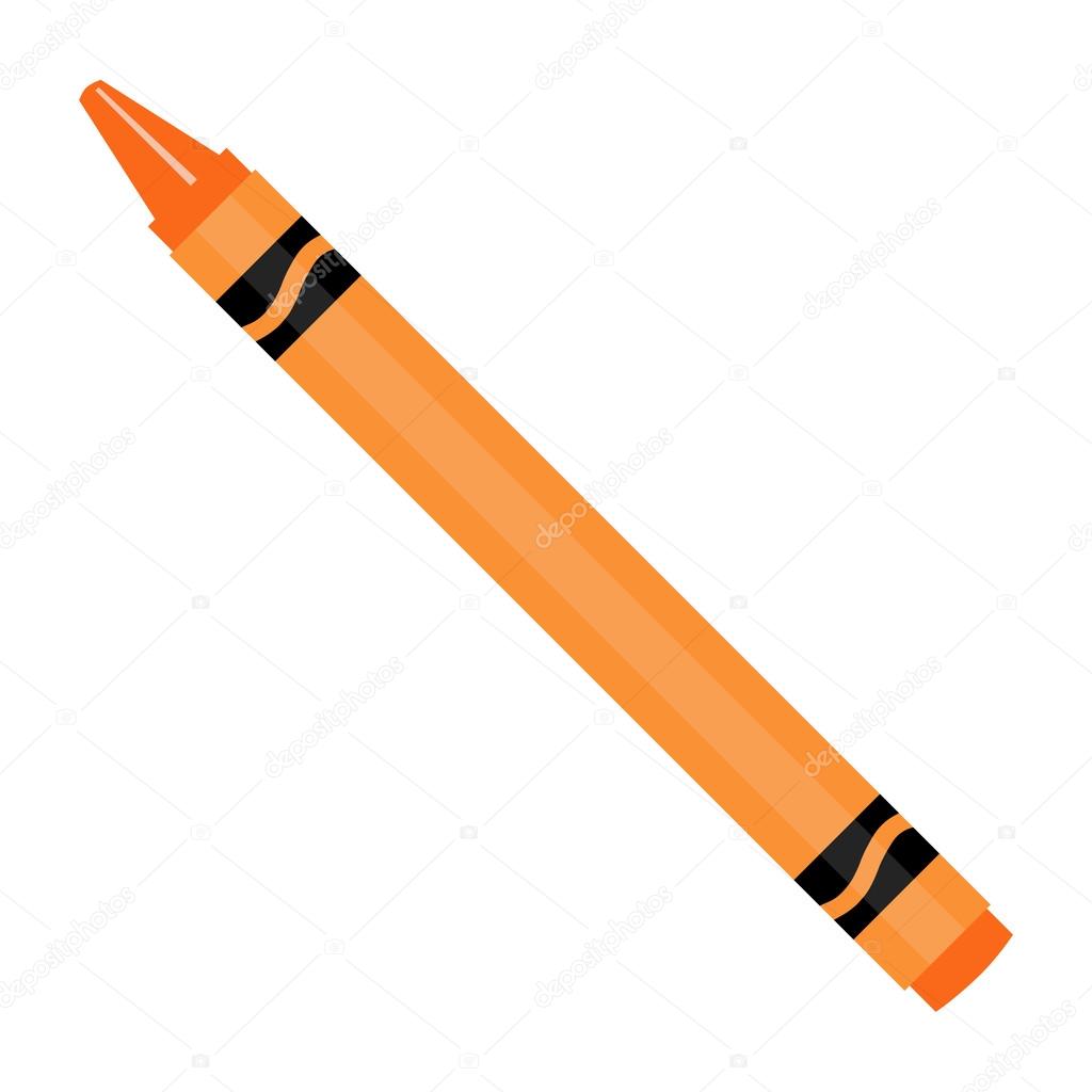 Orange wax crayon