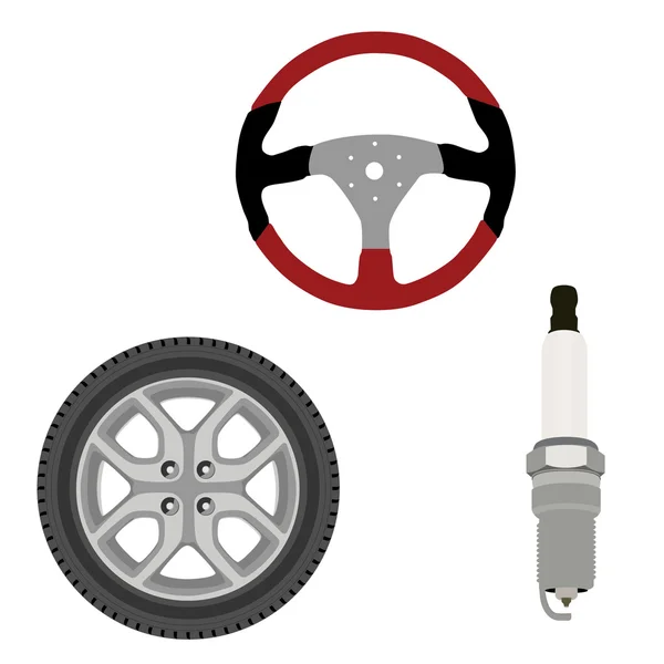 Icônes de pièces automobiles — Image vectorielle