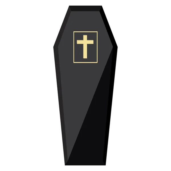 Cercueil noir avec croix — Image vectorielle