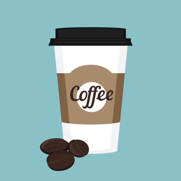 Taza de café desechable — Vector de stock