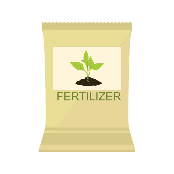 Bolsa de papel con fertilizante — Vector de stock