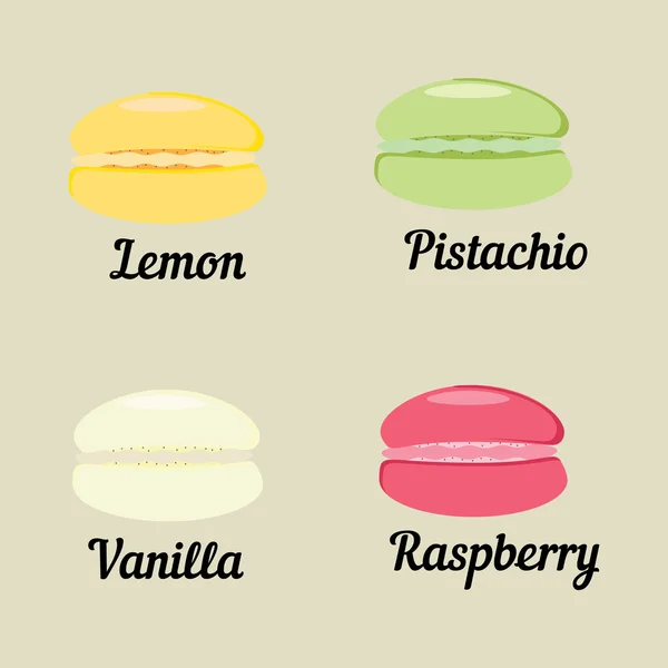 Collection de biscuits macarons — Image vectorielle