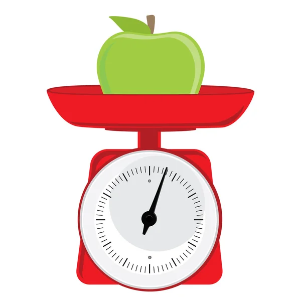 Weight with apple — Stock Vector