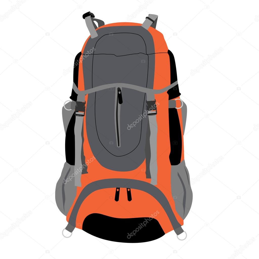 Orange backpack vector