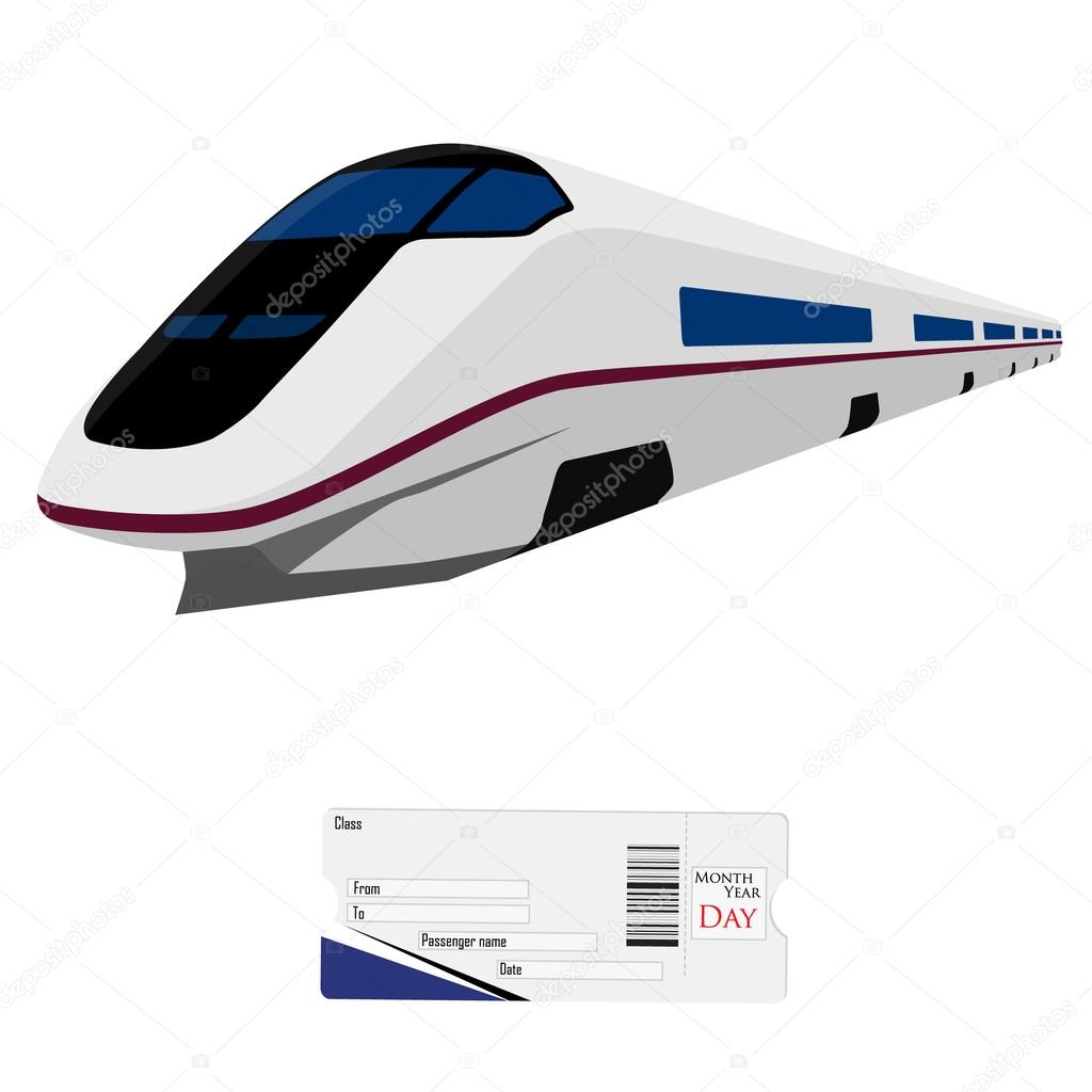 High speed train and ticket