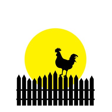 Silhouette of rooster clipart