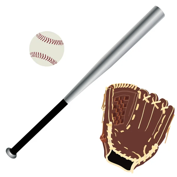 Baseball glove, ball and bat — Stock Photo, Image