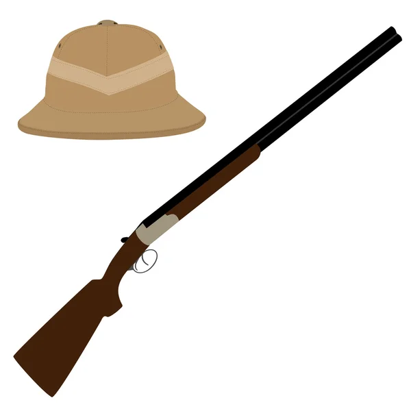 Gorro y rifle Safari — Foto de Stock