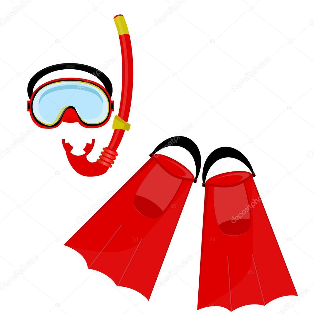Red swimming equipment
