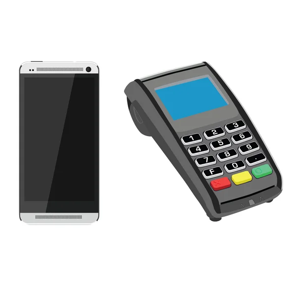 Smartphone and pos — Stock Photo, Image