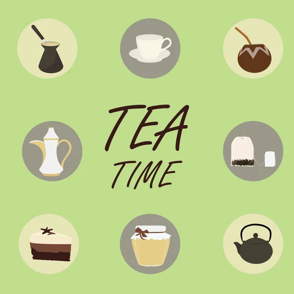 Tea icons raster — Stock Photo, Image