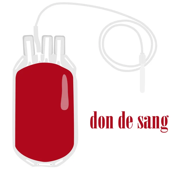 Oddania krwi torba na białym tle z tekstu krwi — Zdjęcie stockowe