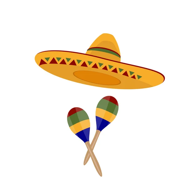 Sombrero and maracas — Stock Photo, Image