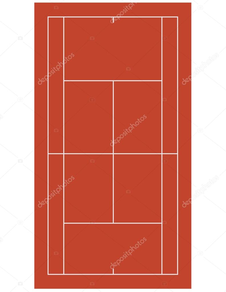 Brown tennis court