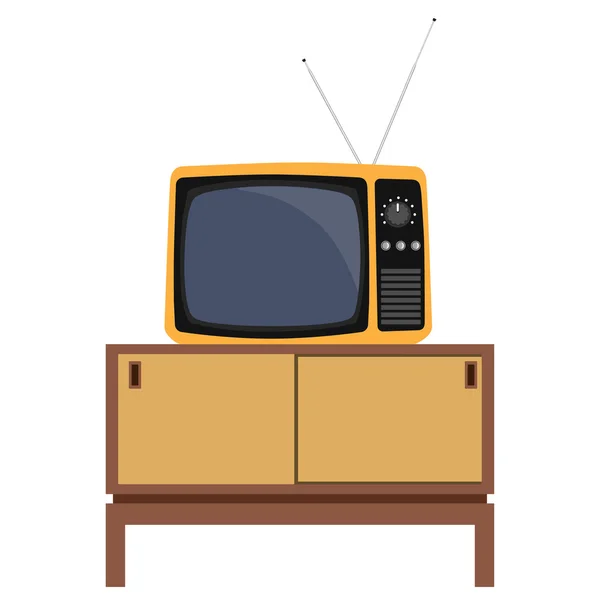 Retro tv y muebles — Archivo Imágenes Vectoriales