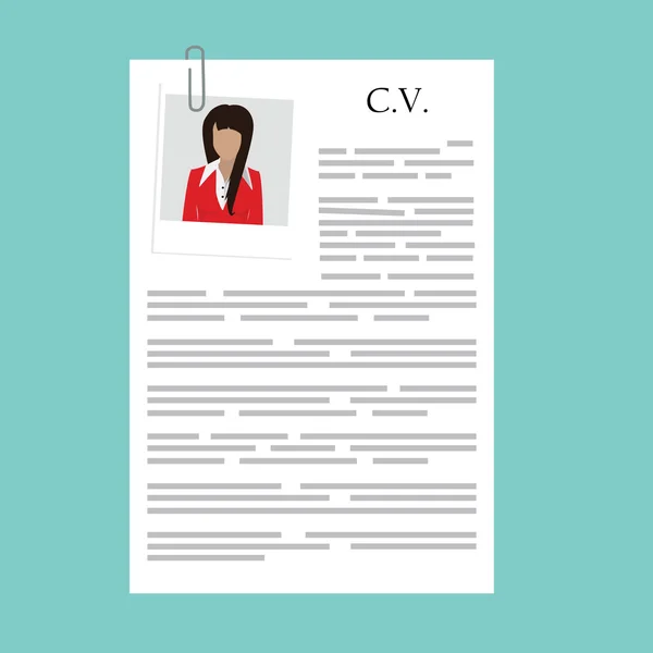 Curriculum vitae med foto — Stock vektor