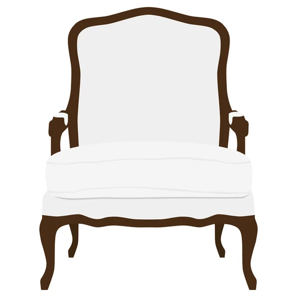 Sillón blanco vintage — Vector de stock