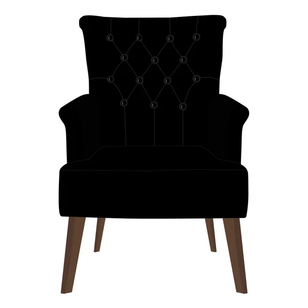 Moderne zwarte fauteuil — Stockvector