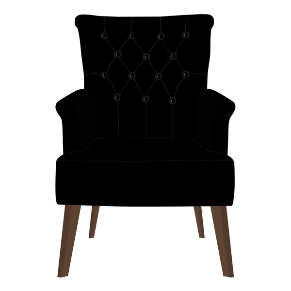 Fauteuil moderne noir — Image vectorielle